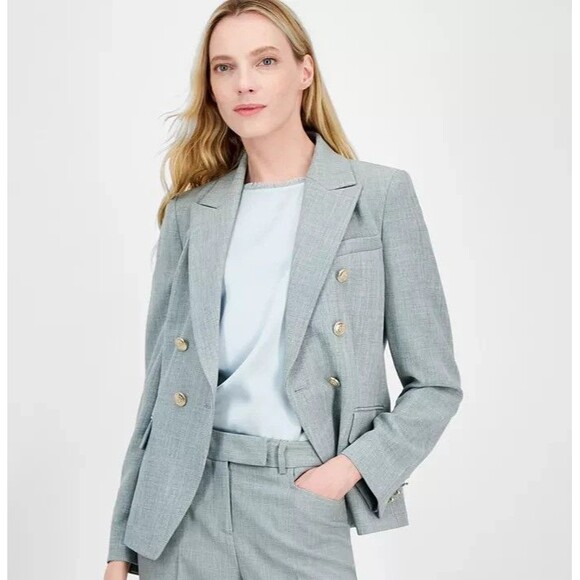 Tahari ASL Women's Heathered Double-Breasted Chic Formal Professional Blazer 10 - Picture 1 of 11